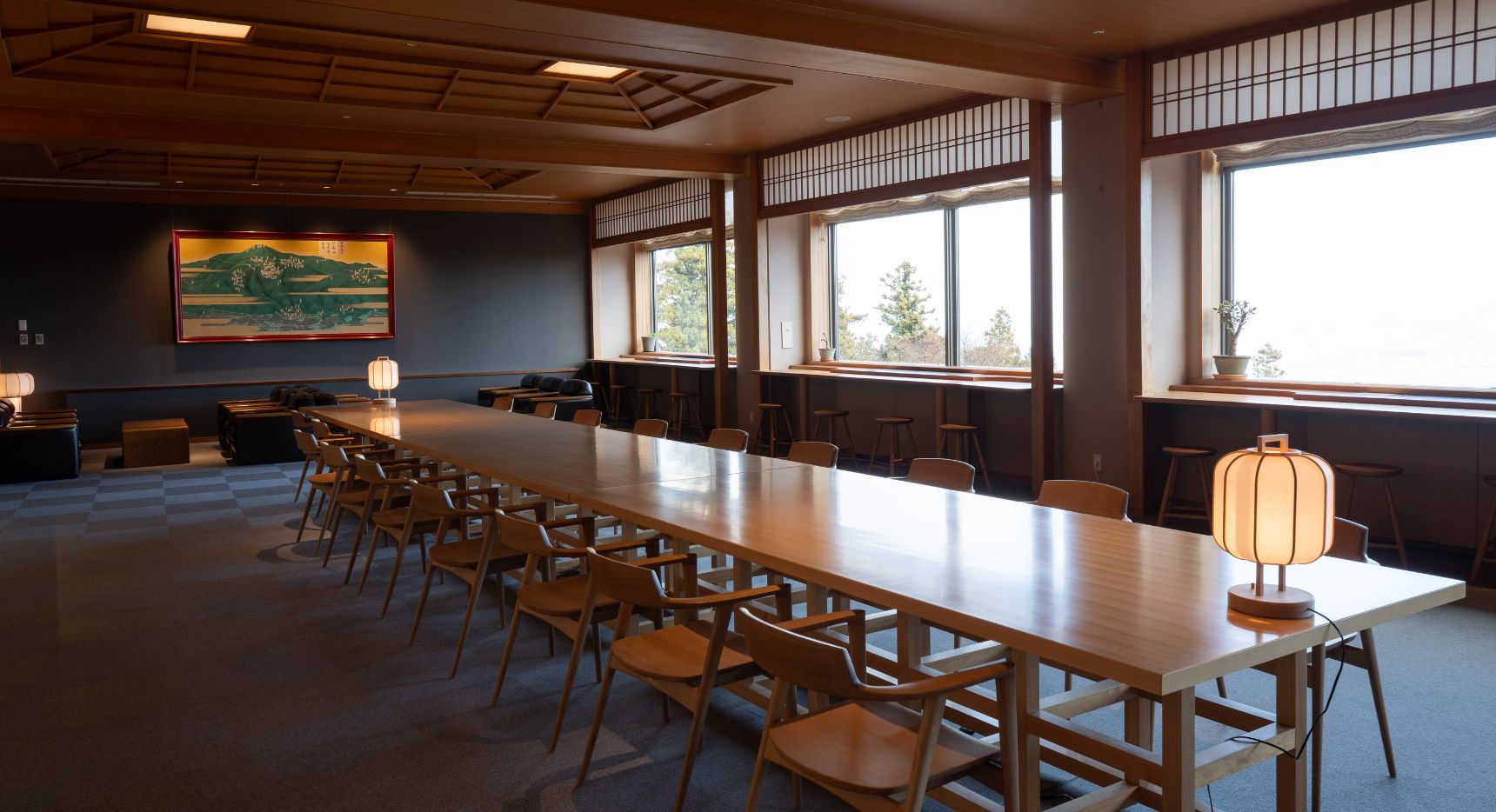延暦寺会館 — 精進料理 · 季節の野菜と湯葉、ごま豆腐の朝食膳