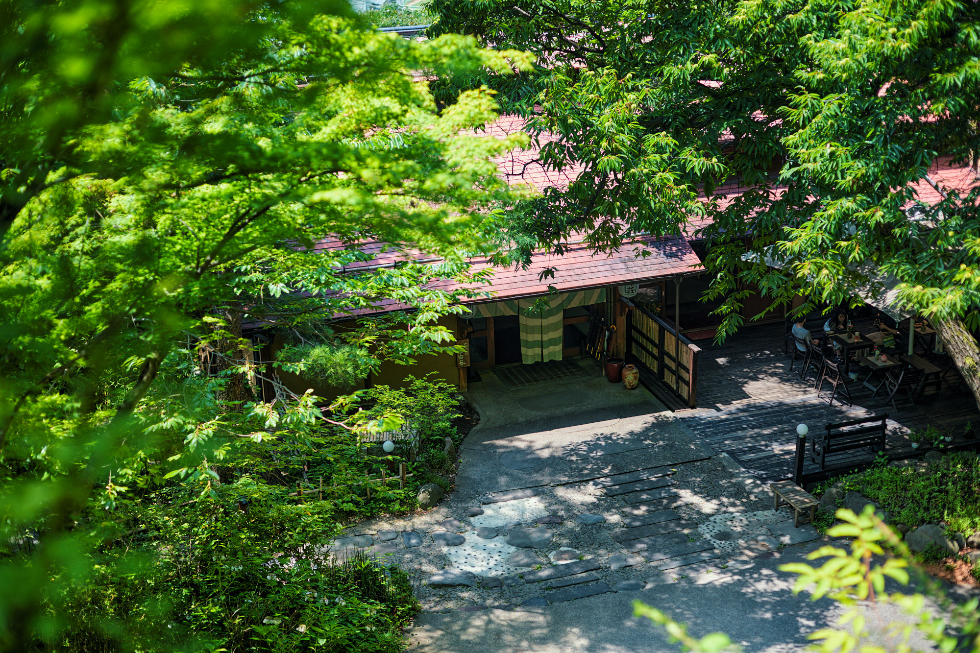 中棚荘 — 小諸・高原の雑木林に囲まれた木造旅館の外観